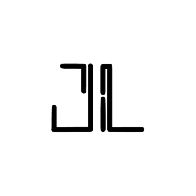 JL monograma logo diseño carta texto nombre símbolo monocromo logotipo alfabeto carácter simple logo