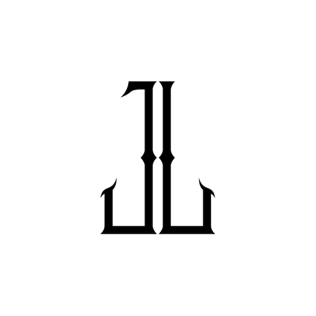 JL monograma logo diseño carta texto nombre símbolo monocromo logotipo alfabeto carácter simple logo