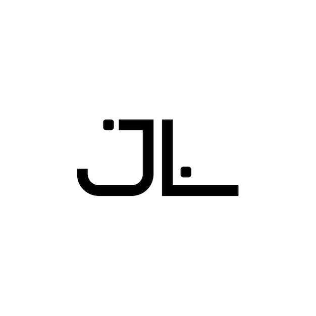 JL monograma logo diseño carta texto nombre símbolo monocromo logotipo alfabeto carácter simple logo