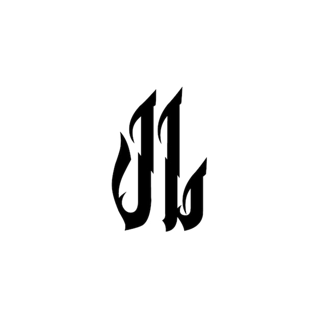 JL monograma logo diseño carta texto nombre símbolo monocromo logotipo alfabeto carácter simple logo