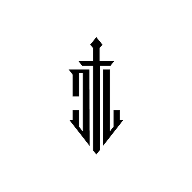 JL monograma logo diseño carta texto nombre símbolo monocromo logotipo alfabeto carácter simple logo