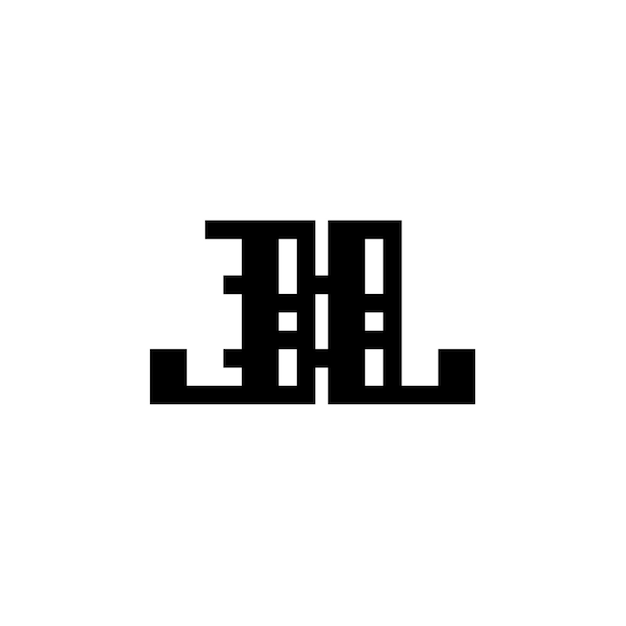 JL monograma logo diseño carta texto nombre símbolo monocromo logotipo alfabeto carácter simple logo