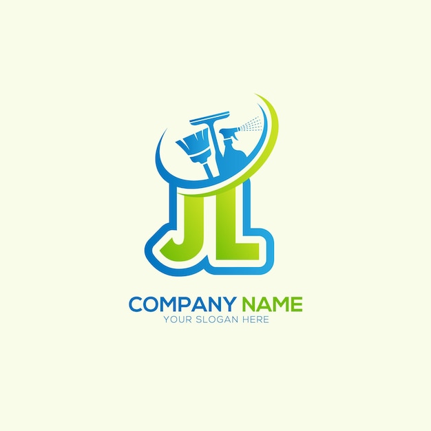 JL o LJ Letra local Vector de limpieza Vector del logotipo del servicio de limpieja