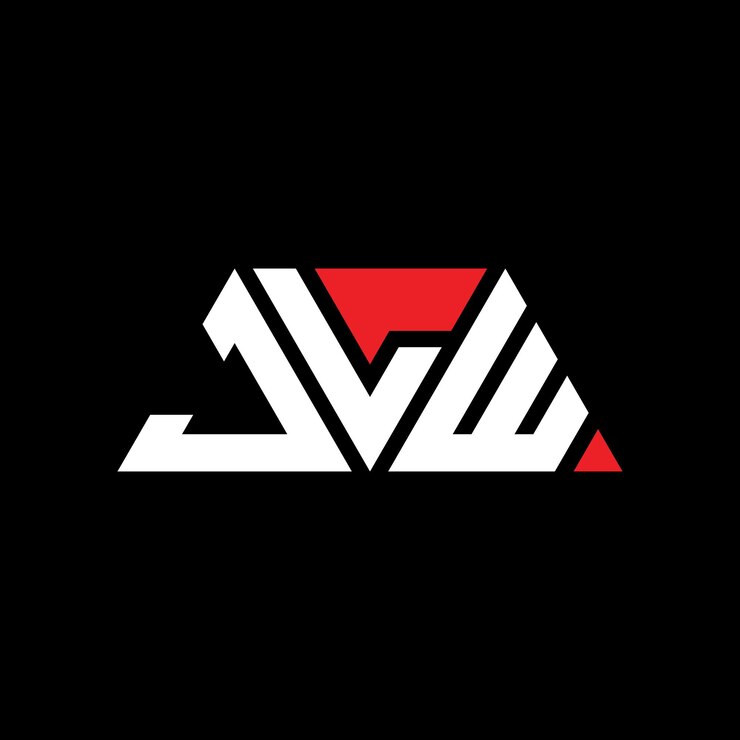 Vector jlw triángulo letra diseño de logotipo con forma de triángulo jlw logotipo triángulo diseño monograma jlw modelo de logotipo vectorial triángulo con color rojo logotipo triangular jlw sencillo elegante y lujoso logotipo jlw