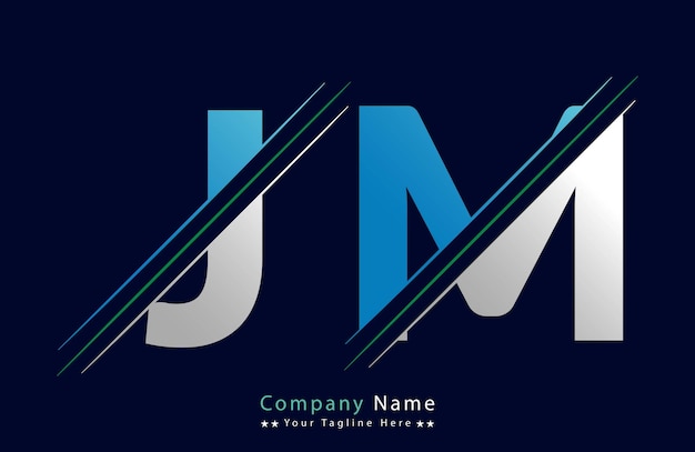 JM letra logotipo colorido en el círculo Ilustración del logotipo vectorial