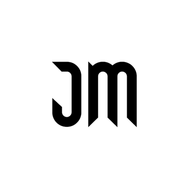 JM monograma diseño del logotipo letra texto nombre símbolo monocromático logotipo alfabeto carácter logotipo simple