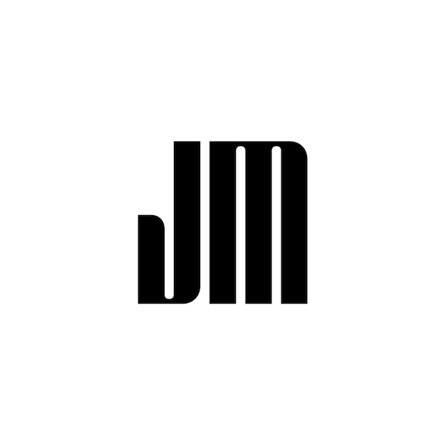 JM monograma diseño del logotipo letra texto nombre símbolo monocromático logotipo alfabeto carácter logotipo simple