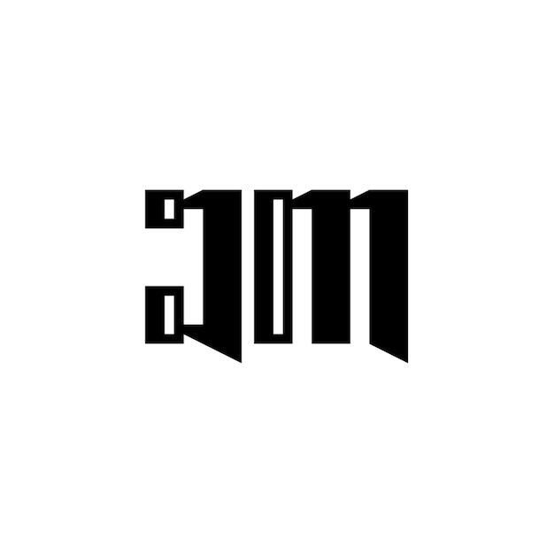 JM monograma logo diseño carta texto nombre símbolo monocromo logotipo alfabeto carácter simple logo