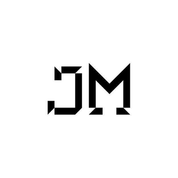 JM monograma logo diseño carta texto nombre símbolo monocromo logotipo alfabeto carácter simple logo