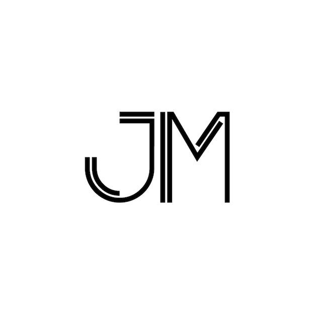 JM monograma logo diseño carta texto nombre símbolo monocromo logotipo alfabeto carácter simple logo