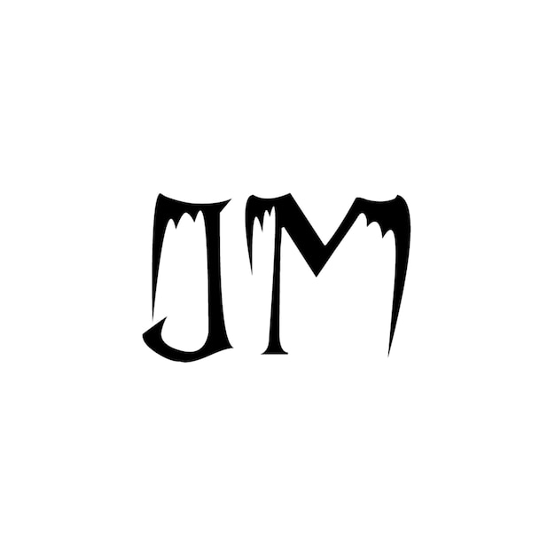 JM monograma logo diseño carta texto nombre símbolo monocromo logotipo alfabeto carácter simple logo