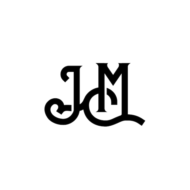JM monograma logo diseño carta texto nombre símbolo monocromo logotipo alfabeto carácter simple logo
