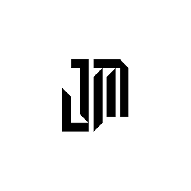 JM monograma logo diseño carta texto nombre símbolo monocromo logotipo alfabeto carácter simple logo