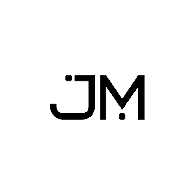 JM monograma logo diseño carta texto nombre símbolo monocromo logotipo alfabeto carácter simple logo