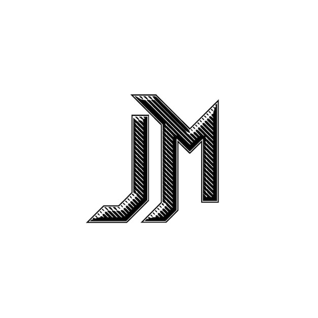 JM monograma logo diseño carta texto nombre símbolo monocromo logotipo alfabeto carácter simple logo