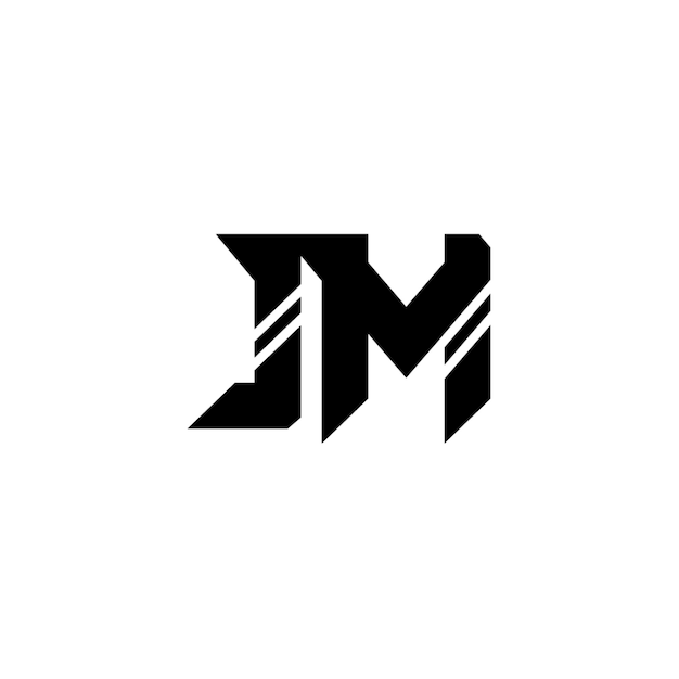 JM monograma logo diseño carta texto nombre símbolo monocromo logotipo alfabeto carácter simple logo
