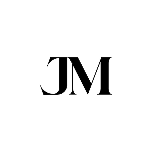 JM monograma logo diseño carta texto nombre símbolo monocromo logotipo alfabeto carácter simple logo