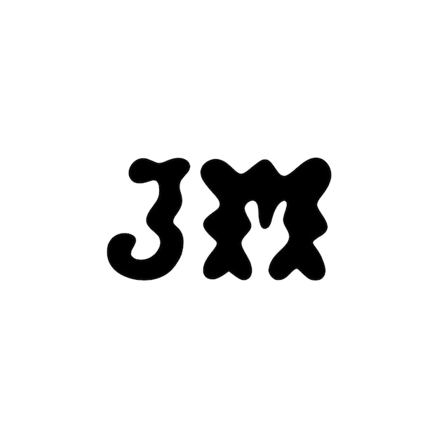 JM monograma logo diseño carta texto nombre símbolo monocromo logotipo alfabeto carácter simple logo