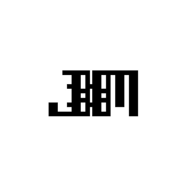 JM monograma logo diseño carta texto nombre símbolo monocromo logotipo alfabeto carácter simple logo