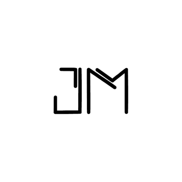 JM monograma logo diseño carta texto nombre símbolo monocromo logotipo alfabeto carácter simple logo