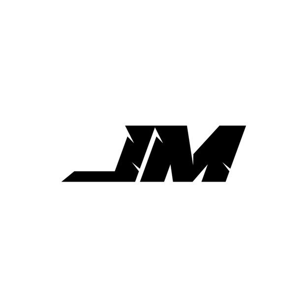 JM monograma logo diseño carta texto nombre símbolo monocromo logotipo alfabeto carácter simple logo