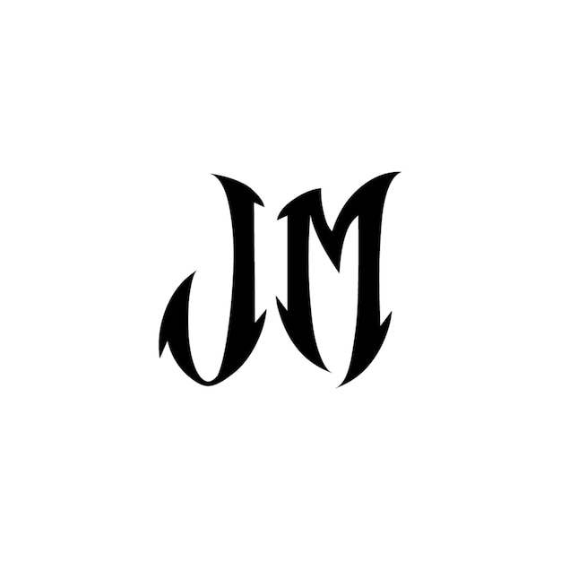 JM monograma logo diseño carta texto nombre símbolo monocromo logotipo alfabeto carácter simple logo