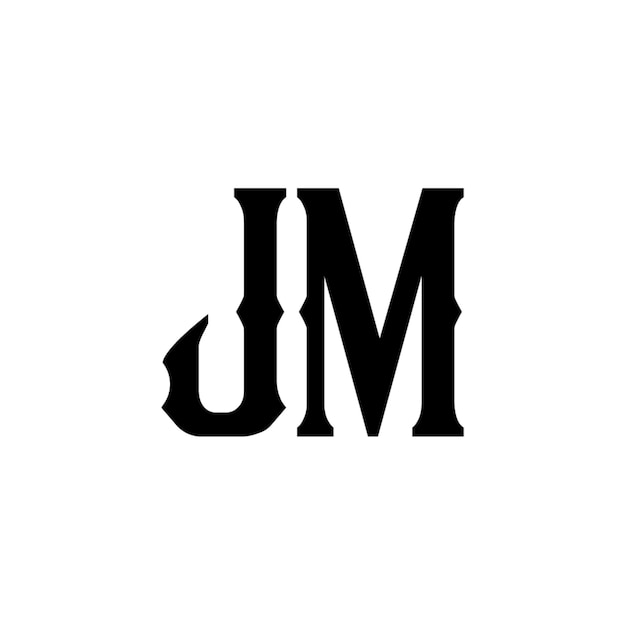 JM monograma logo diseño carta texto nombre símbolo monocromo logotipo alfabeto carácter simple logo
