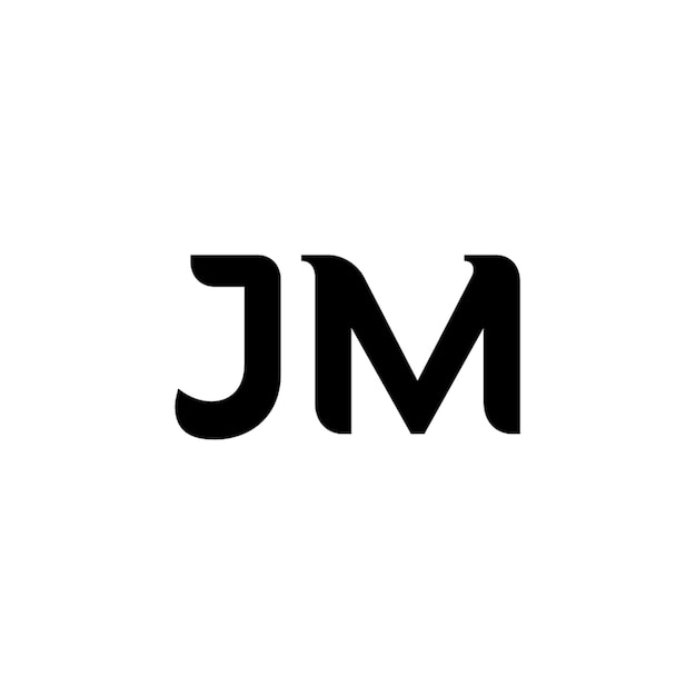 JM monograma logo diseño carta texto nombre símbolo monocromo logotipo alfabeto carácter simple logo
