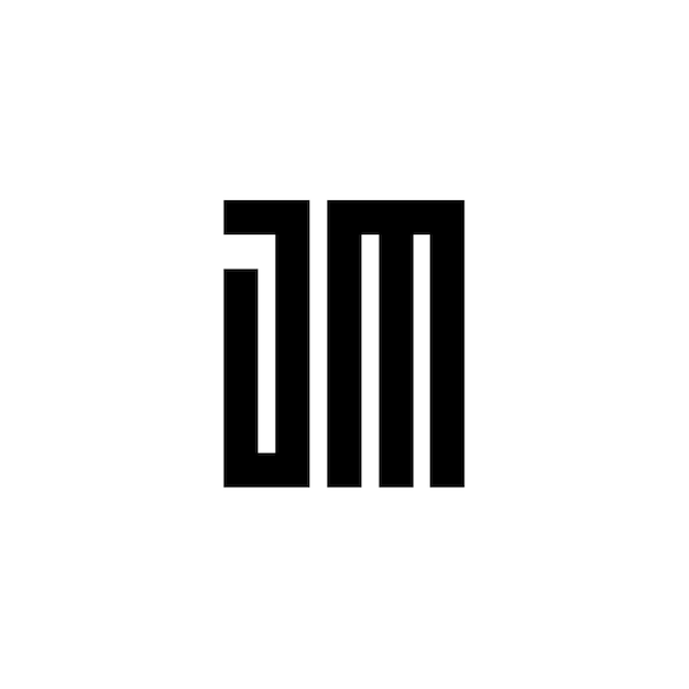 JM monograma logo diseño carta texto nombre símbolo monocromo logotipo alfabeto carácter simple logo