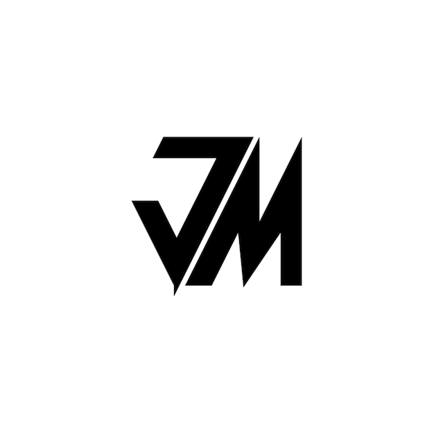 JM monograma logo diseño carta texto nombre símbolo monocromo logotipo alfabeto carácter simple logo