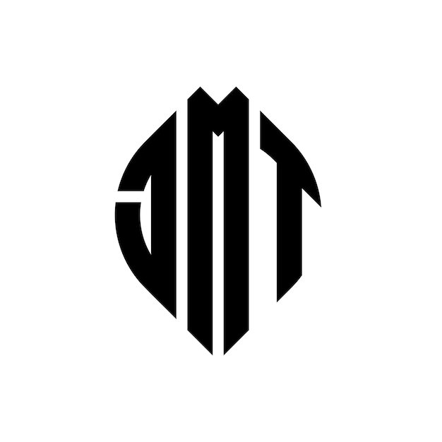 JMT diseño de logotipo de letras circulares con forma de círculo y elipse JMT letras elípticas con estilo tipográfico Las tres iniciales forman un logotipo de círculo JMT emblema de círculo Monograma abstracto letra marca vector