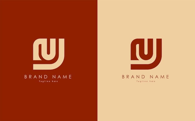 JN elegante diseño de logotipo vectorial en color rojo y amarillo claro