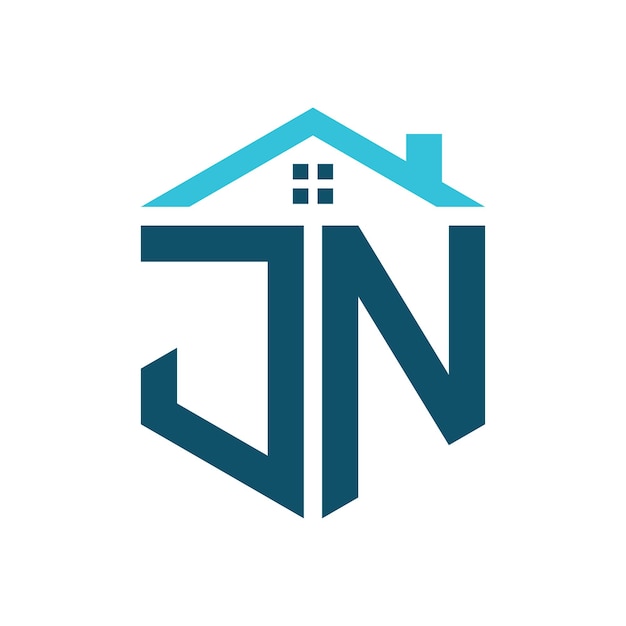 JN House Logo Design Template Letter JN Logo para la construcción de bienes raíces o cualquier negocio relacionado con la casa