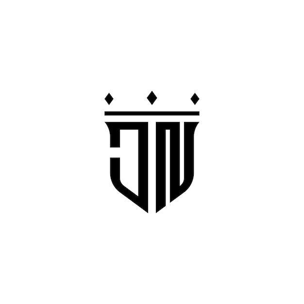 JN monograma logo diseño carta texto nombre símbolo monocromo logotipo alfabeto carácter simple logo