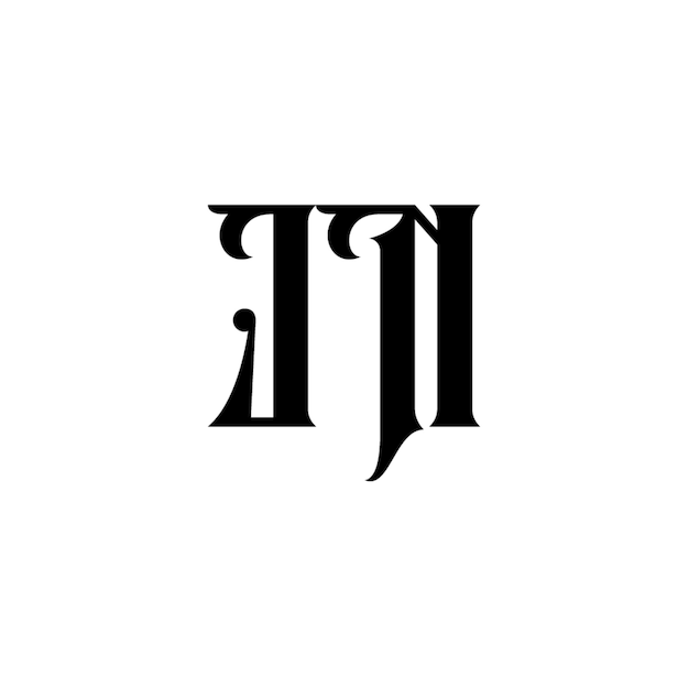 JN monograma logo diseño carta texto nombre símbolo monocromo logotipo alfabeto carácter simple logo