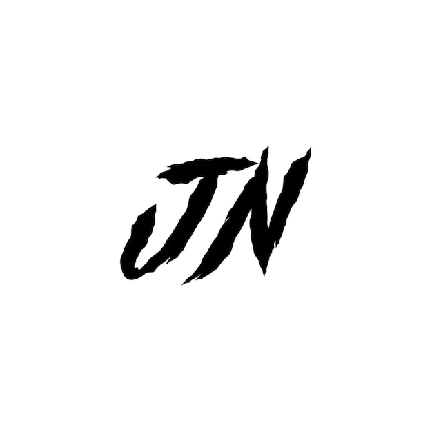 JN monograma logo diseño carta texto nombre símbolo monocromo logotipo alfabeto carácter simple logo