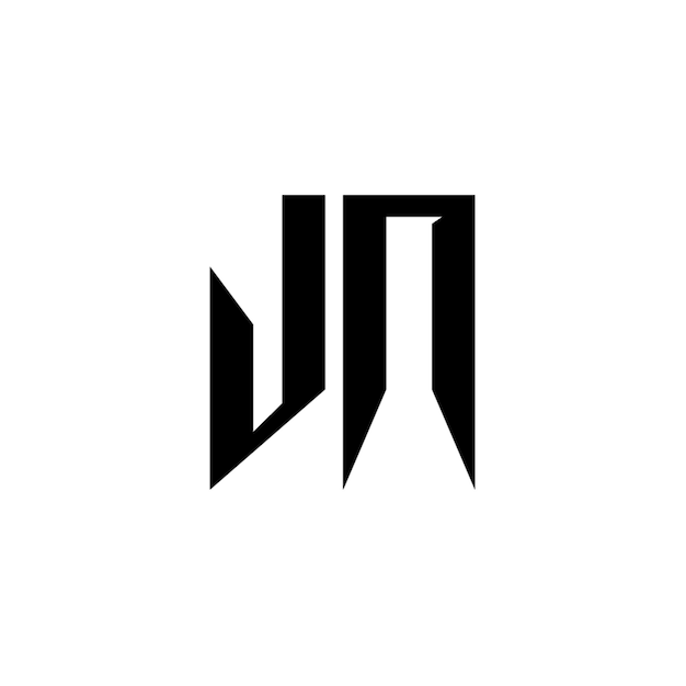 JN monograma logo diseño carta texto nombre símbolo monocromo logotipo alfabeto carácter simple logo