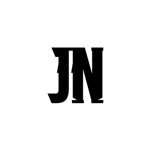 JN monograma logo diseño carta texto nombre símbolo monocromo logotipo alfabeto carácter simple logo