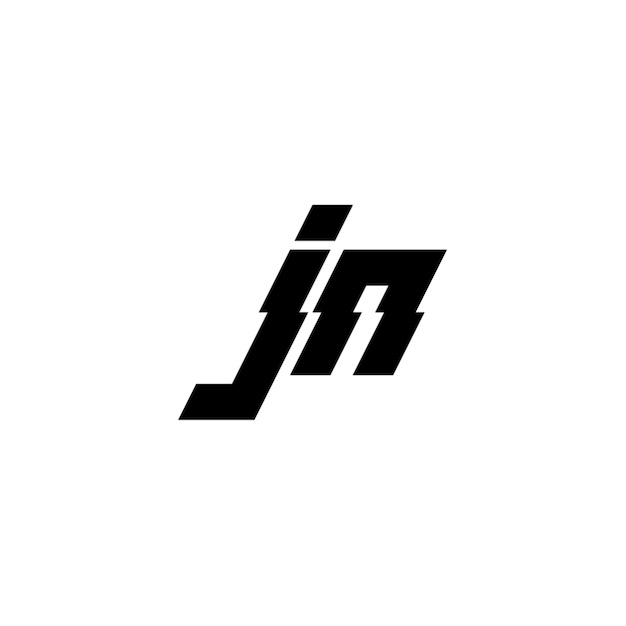 JN monograma logo diseño carta texto nombre símbolo monocromo logotipo alfabeto carácter simple logo