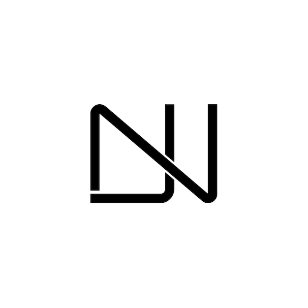 JN monograma logo diseño carta texto nombre símbolo monocromo logotipo alfabeto carácter simple logo