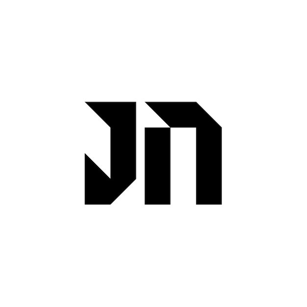 JN monograma logo diseño carta texto nombre símbolo monocromo logotipo alfabeto carácter simple logo