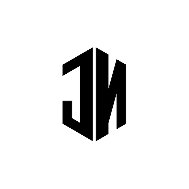 JN monograma logo diseño carta texto nombre símbolo monocromo logotipo alfabeto carácter simple logo