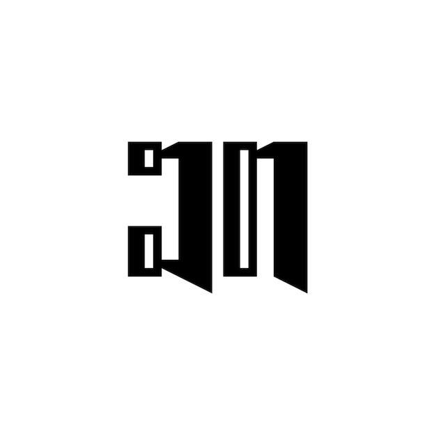 JN monograma logo diseño carta texto nombre símbolo monocromo logotipo alfabeto carácter simple logo