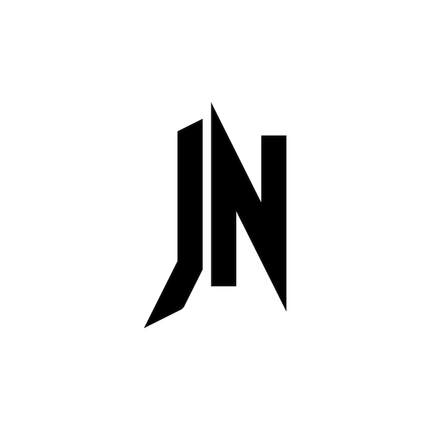 JN monograma logo diseño carta texto nombre símbolo monocromo logotipo alfabeto carácter simple logo