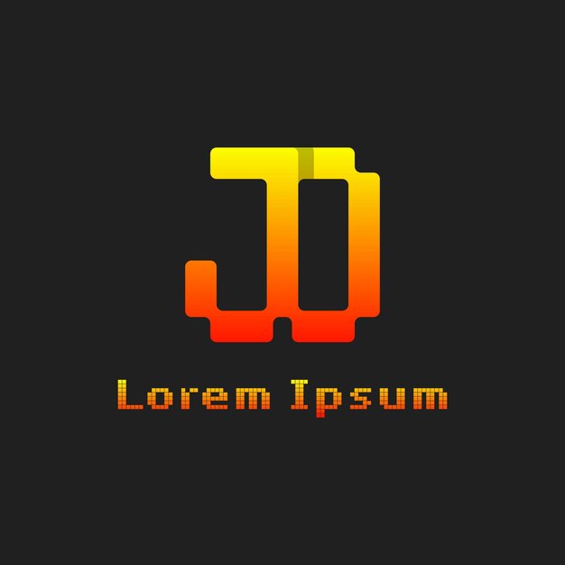 JO Letters Pixel Monogram Logotipo adecuado para cualquier negocio con las iniciales JO u OJ