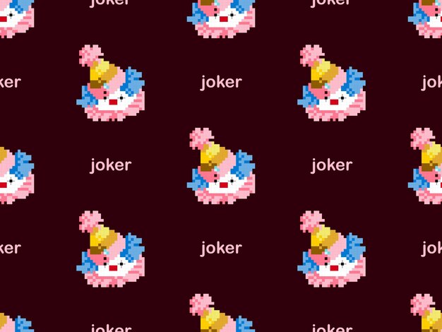 Joker personaje de dibujos animados de patrones sin fisuras sobre fondo rosa estilo Pixel