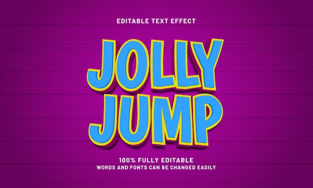 Jolly Jump efectos de texto editables con un tema de juego y juguetes