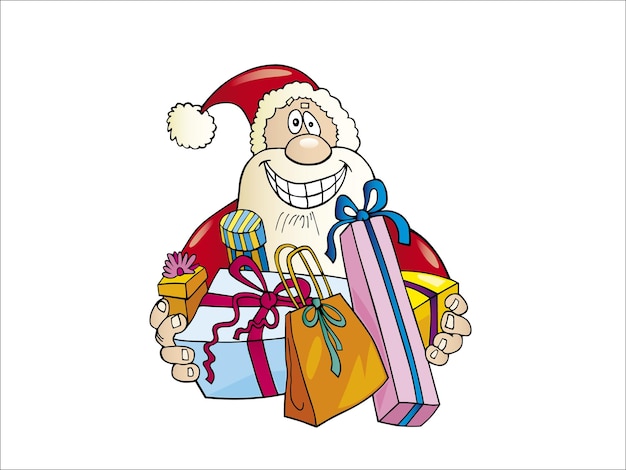 Jolly Santa con regalos