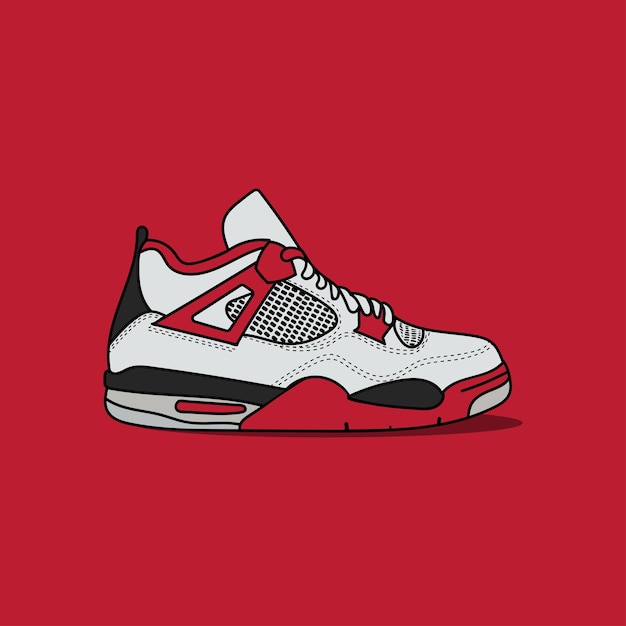 Jordan 4 ilustración zapatilla de deporte Vector