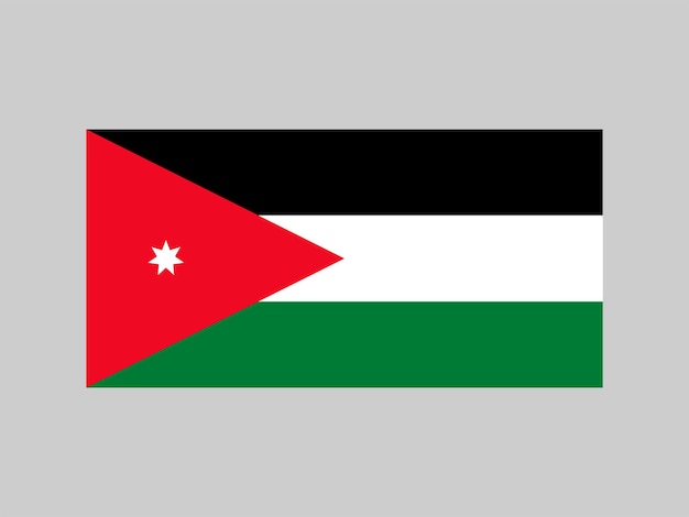 Jordan bandera colores oficiales y proporción ilustración vectorial